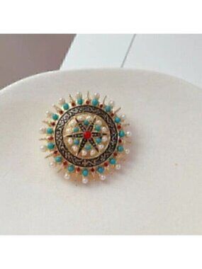 Vintage Court Western Vintage Pearl Bohemian Brooch Western Accessories Banquet